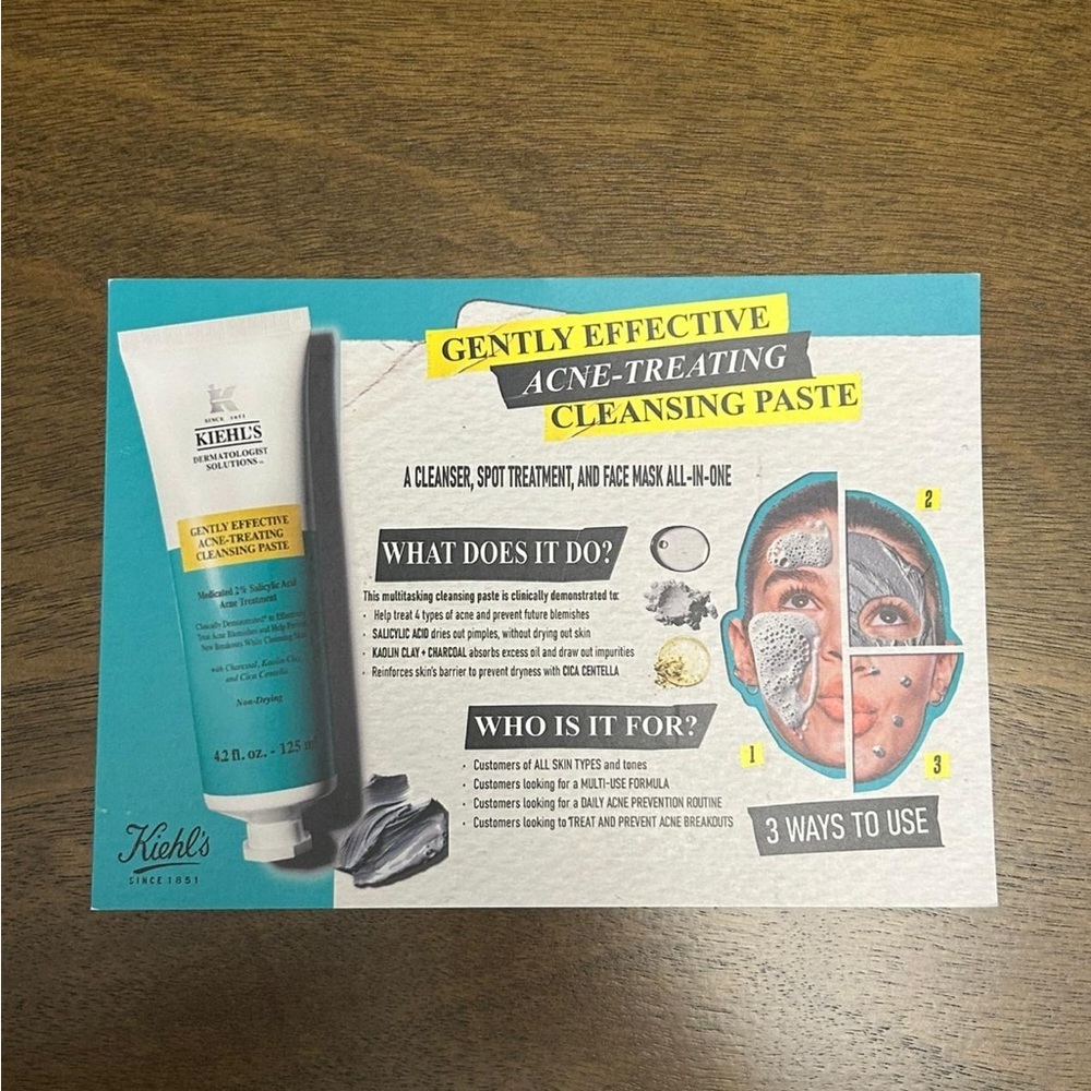Kiehl’s Gently Effective Acne Treating‎ Cleansing Paste - NWOB - 4.2 Oz - Picture 9 of 10